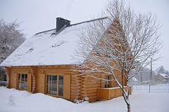 Winterbild vom Ferienhaus Riesengebirge